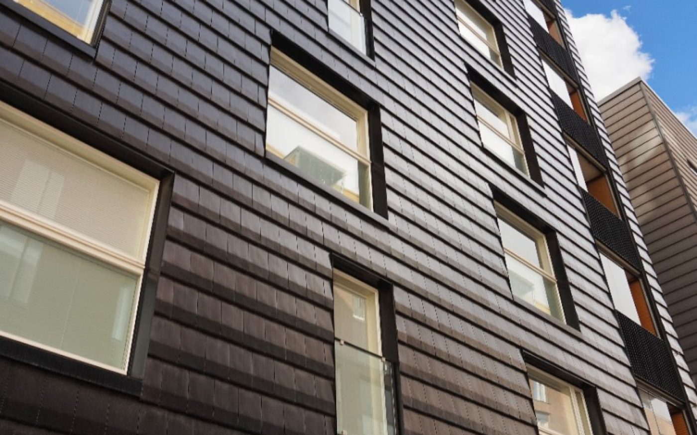 Apartment house Livornonkatu 3 Helsinki rooftile Actua in facade