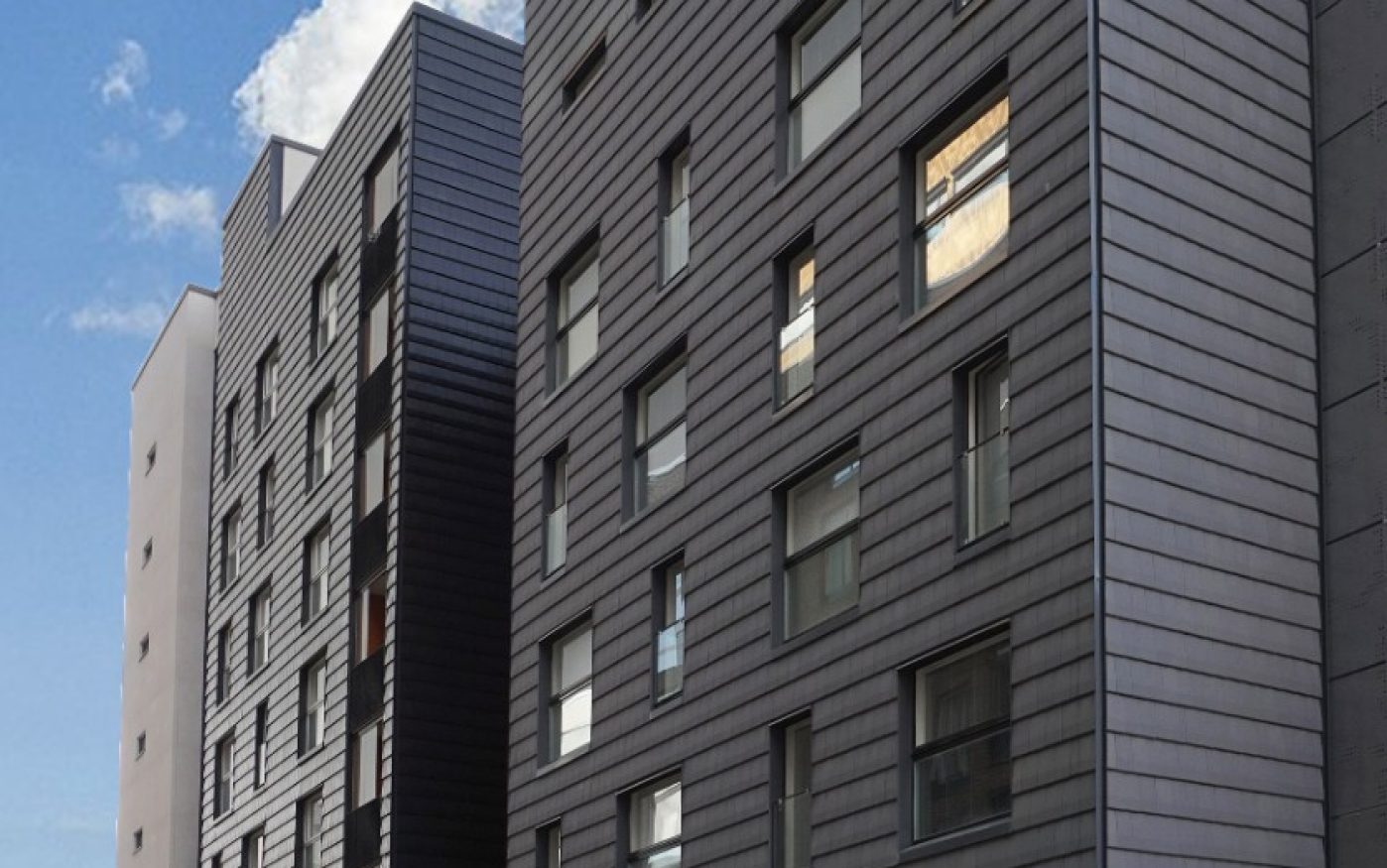 Apartment house Livornonkatu 3 Helsinki rooftile Actua in facade