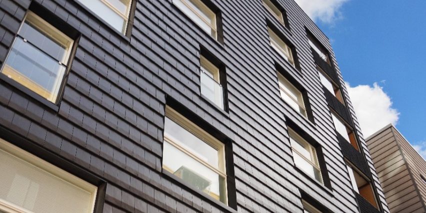 Apartment house Livornonkatu 3 Helsinki rooftile Actua in facade