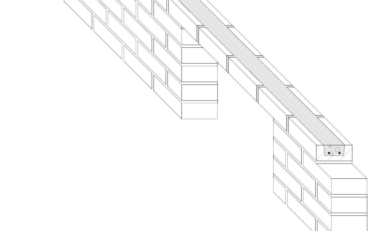 Tiilipalkin asennus aukon yli