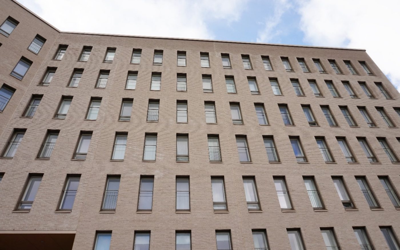 Multistore house Atlantinkatu facing brick Pellava Retro