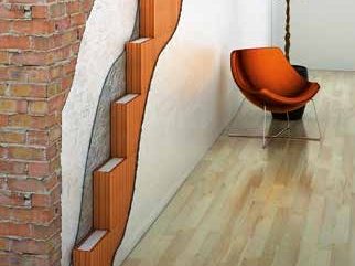 Poroton WDF lämmöneristys asennuskuva sisäseinä