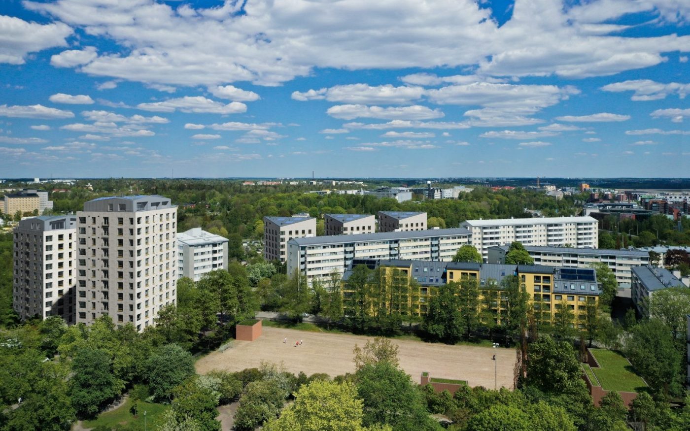 Vallilan salaisuus -asuinkerrostaloissa tiilipalkit