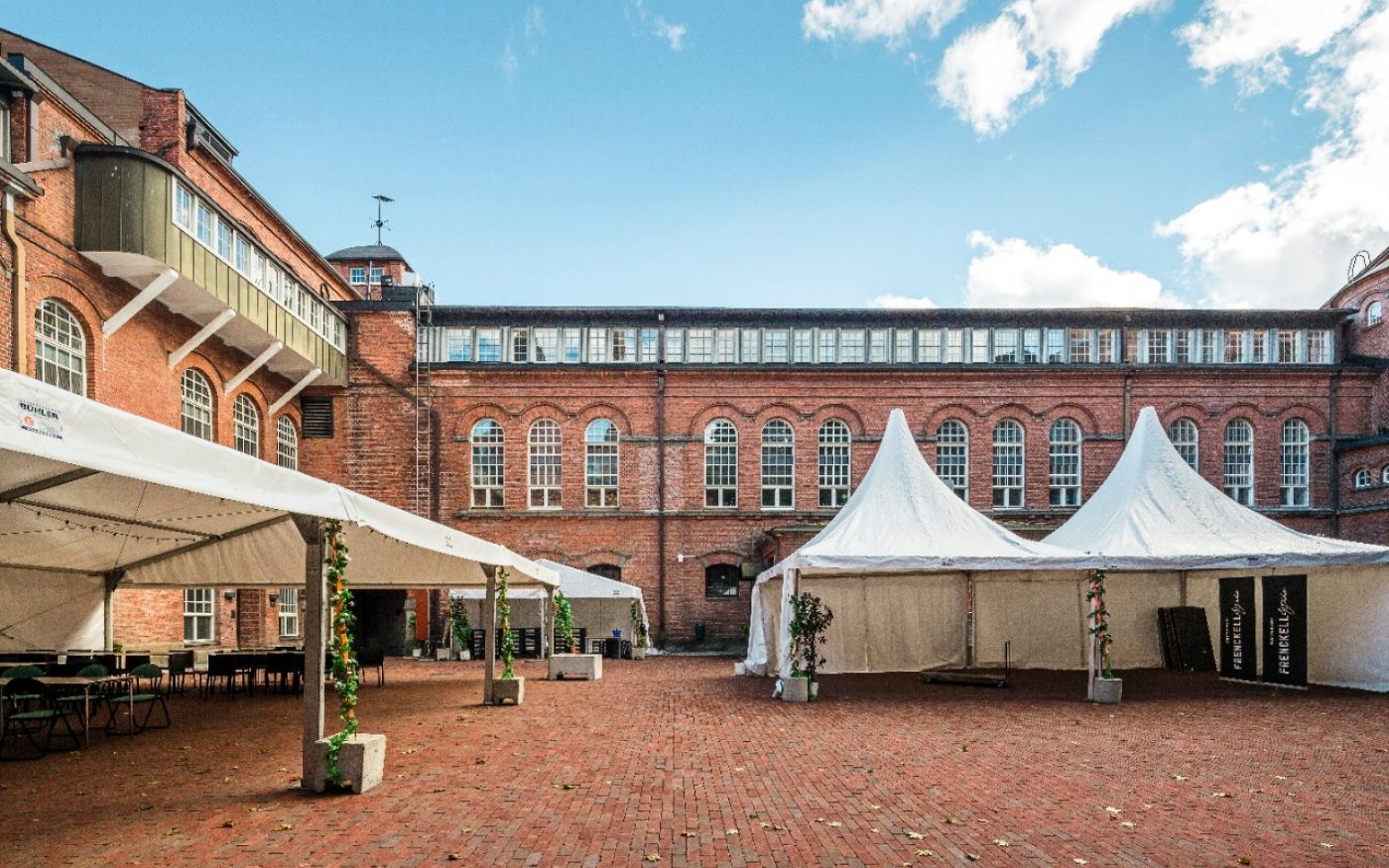 The renovation of Frenckell market place and yard with Padova pavers, old historic surroundings