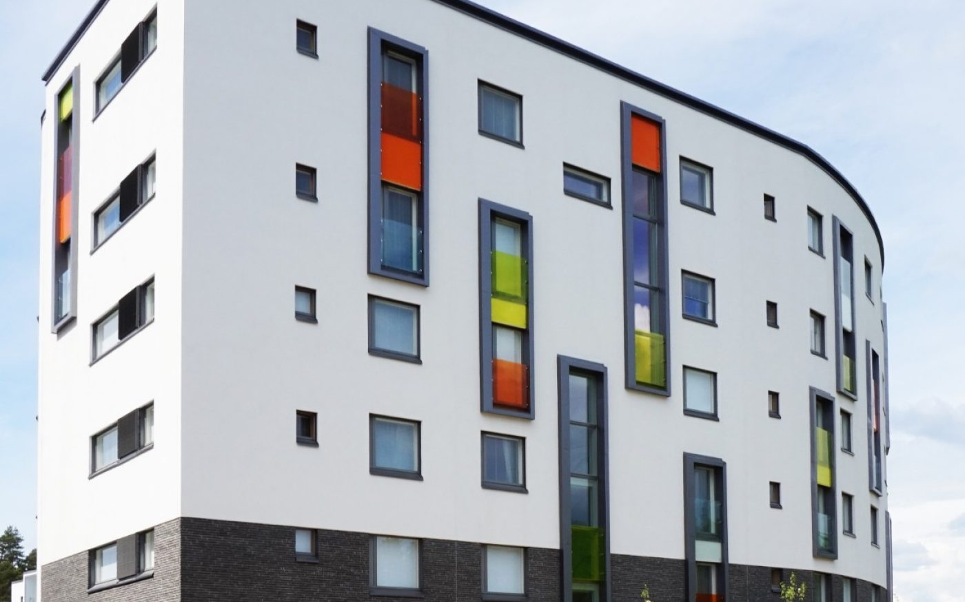 Apartment building Magneettikatu 14 Espoo with Wasserstrich long brick